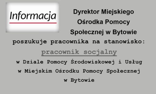 Zdjęcie do zatrudnimy pracownika socjalnego